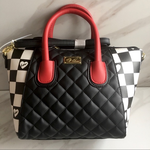 Betsey Johnson Handbags - Betsey Johnson Black and White Checkered Satchel